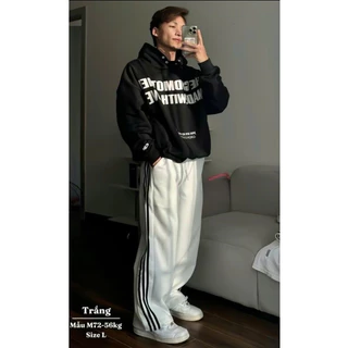 Quần Nỉ 2 da Thể Thao 3 Sọc Quần Ống Rộng Dáng Suông PN.STORE 1993 Unisex Nam Nữ Vải Nỉ Cotton Dày Dặn Mềm Mại
