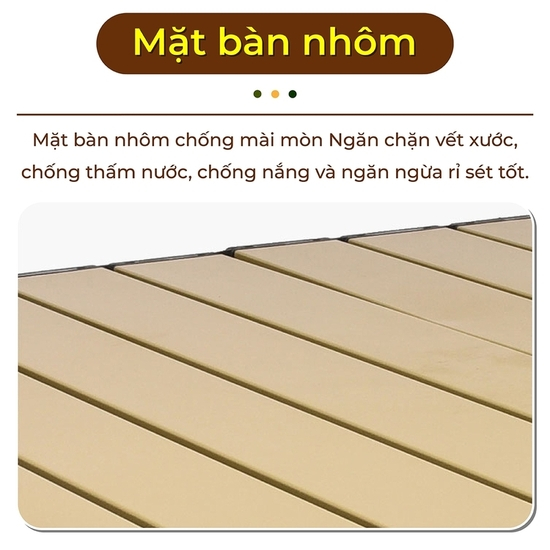 Ảnh BG - Bàn cắm trại gấp, dễ mang theo, dã ngoại, có thể gập lại, TSD120CM gold có nhiều kích thước 4