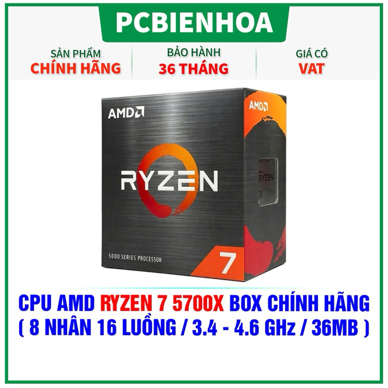 Bộ Vi Xử Lí Cpu Amd Ryzen 7 5700x 8 NhÂn 16 LuỒng 34 46 Ghz 36mb Hàng Chính Hãng 3933