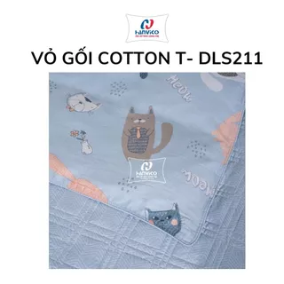 Vỏ Gối Cotton T Hanvico - Kiểu Dáng Dành Cho Trẻ Em, Tươi Trẻ - Áo Gối Cao Cấp DLS211