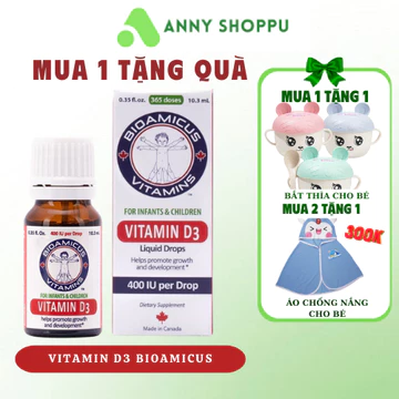 Vitamin D3 BIOAMICUS, Giúp bổ sung Vitamin D3 cho bé, tăng cường hấp thu Calcium, phát triển xương