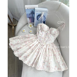 [HAN’S STORE ] VÁY COTTON HOA HAI DÂY DÁNG TÙNG XOÈ XINH XẮN(ẢNH THẬT)