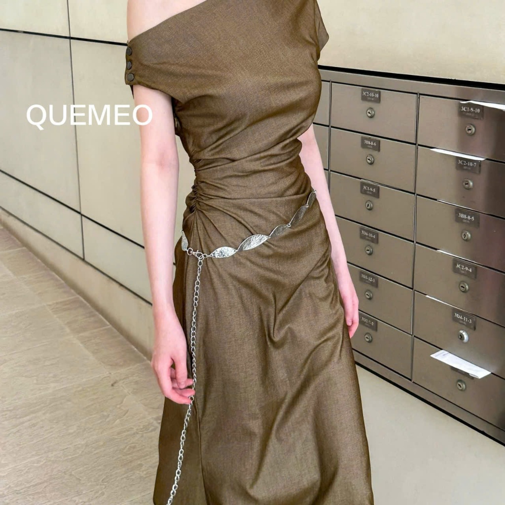 Vòng bụng Đai eo Kim loại thiết kế Xoắn vòng lặp cá tính KINKY QUEMEO thép không gỉ phối đa dạng váy hoặc quần