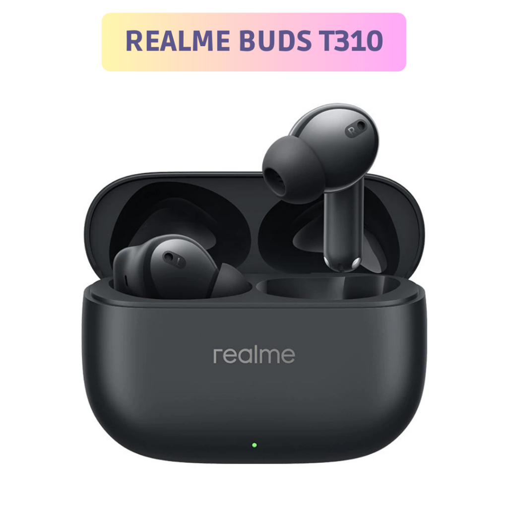 Tai nghe Realme Buds T310 Bluetooth không dây chống ồn 46dB kháng  nước, bụi IP55, nghe nhạc 40 giờ liên tục