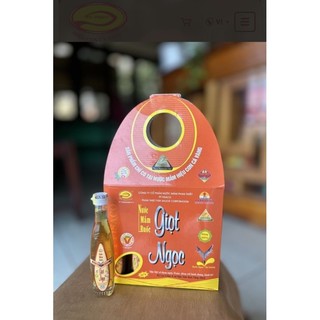 [ Đặc Sản] Hộp 10 Chai Thủy Tinh 27ml Nước Mắm Nhĩ Truyền Thống Làm Từ Ruốc Giọt Ngọc Hiệu Con Cá Vàng 30 Độ Đạm