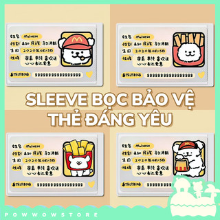 [Sẵn VN] Sleeve Bọc Bảo Vệ Thẻ Nhựa PVC Phong Cách Nhân Vật Hoạt Hình Dog White Brown Cute