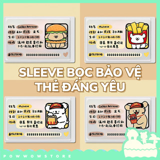 [Sẵn VN] Sleeve Bọc Bảo Vệ Thẻ Nhựa PVC Phong Cách Nhân Vật Hoạt Hình Dog White Brown Cute