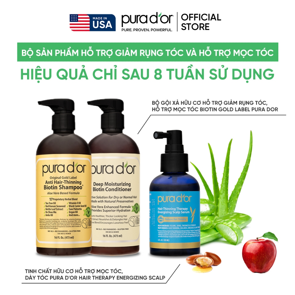 Ảnh Combo 3 Bước dầu gội, dầu xả và tinh chất Hỗ Trợ Giảm Rụng, Chăm Sóc Da Đầu, Hỗ Trợ Mọc Tóc 236ml 2