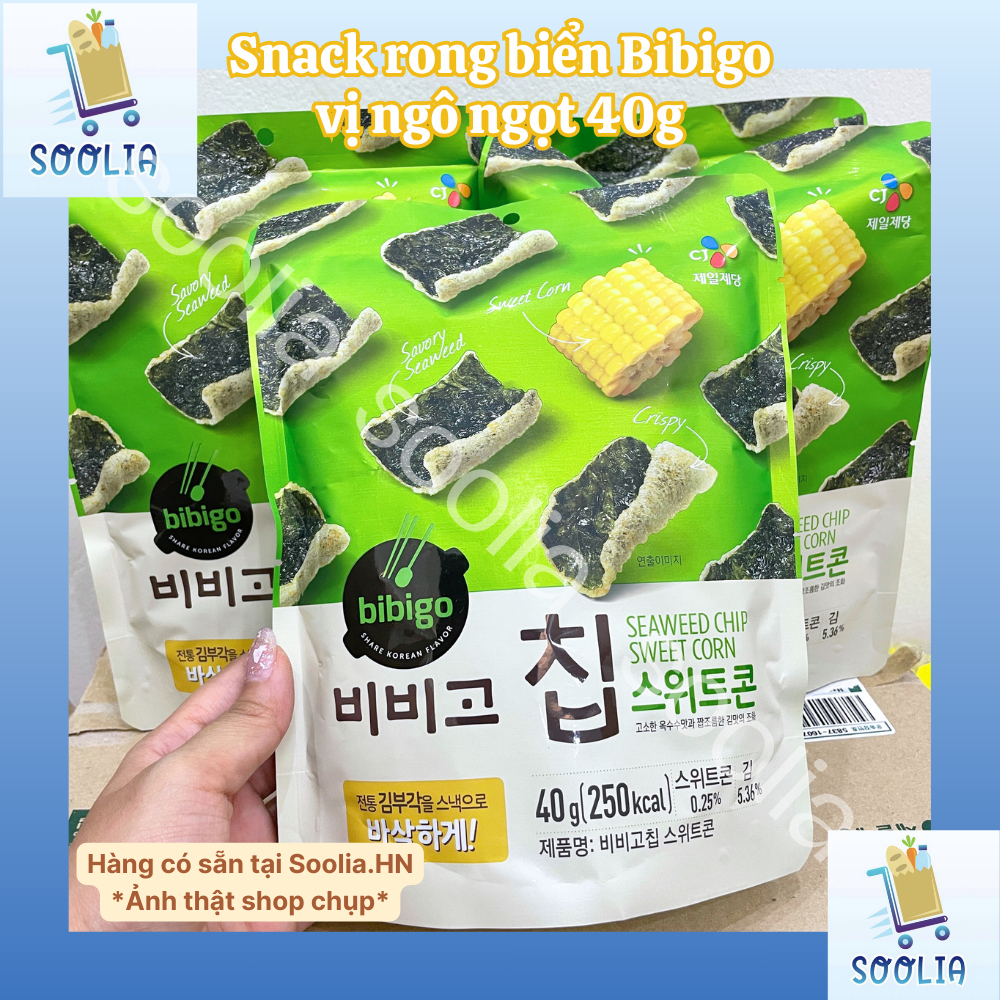 [BIBIGO HÀN] Snack rong biển Bibigo vị ngô ngọt 40g (Hàng đi air ...