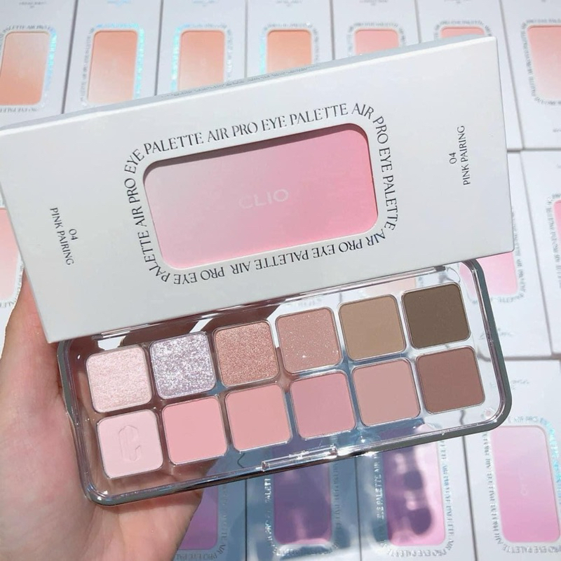 Tổng hợp Bảng mắt Clio 12 ô Air Pro Eye Palette số 02, 04, 09, 10, 11, 12, 101. Tông hồng tím nhẹ nhàng, quyến rũ.
