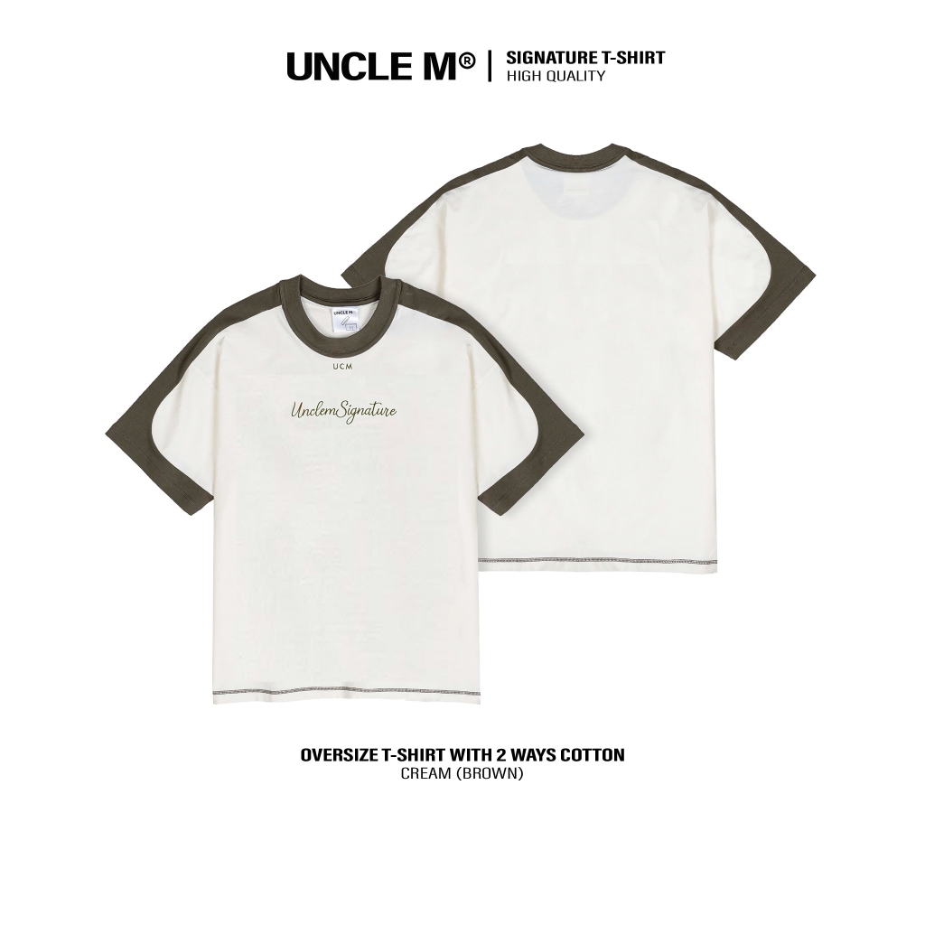 Áo thun phối local brand cổ tròn Uncle M cotton 100% nam nữ Unisex thêu ...