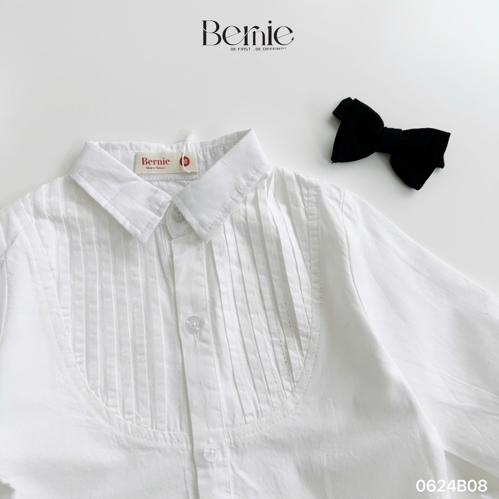 Bộ công tử bé trai áo gile phối sơ mi dài tay Bernie, set gile vest 4 chi tiết phong cách Hàn Quốc