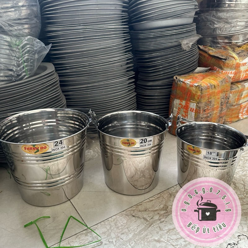 Xô inox 304 cao cấp hiệu thành đô 18cm 20cm 24cm | Shopee Việt Nam