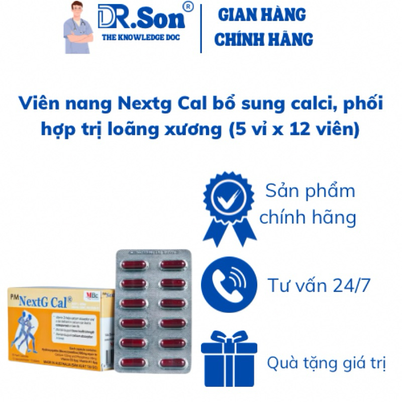 [Chính Hãng] Viên nang Nextg Cal bổ sung calci, phối hợp trị loãng ...