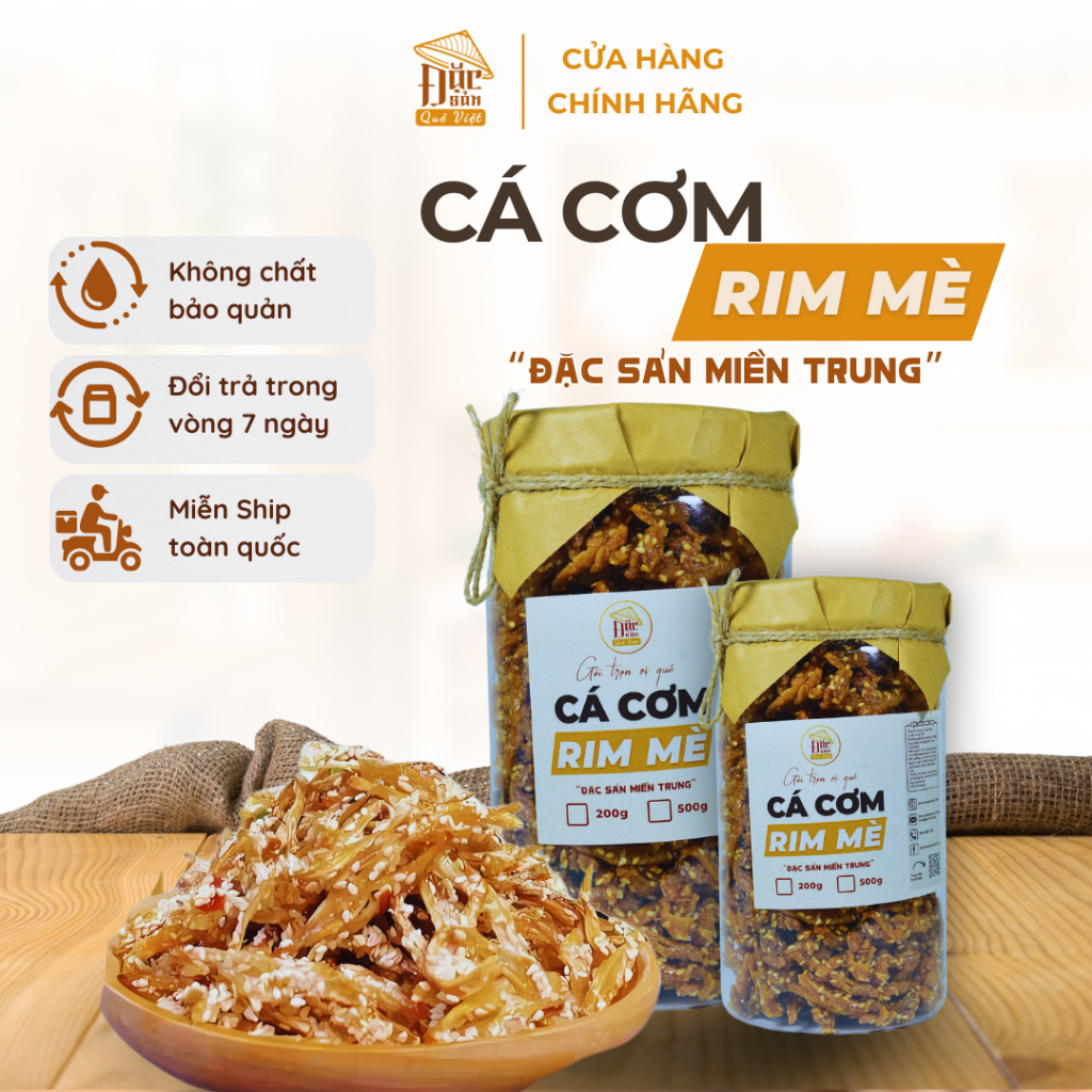 Cá Cơm Rim Mè Sấy Giòn Đặc sản Quê Việt miền Trung loại 1- Cay ngọt đặc ...