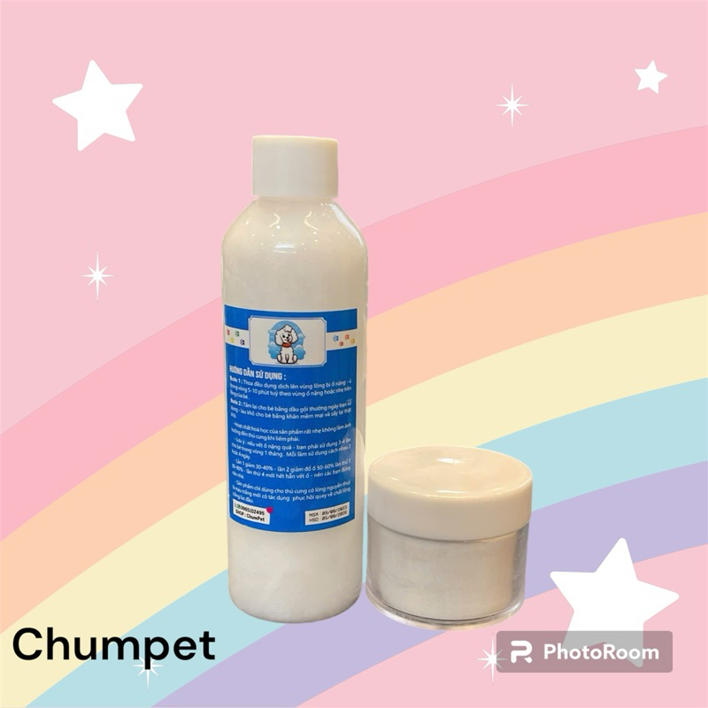 Dung dịch gel tẩy vết ố lông Thú Cưng, Tẩy vết ố về màu ban đầu chuyên dụng thú cưng, tẩy là trắng