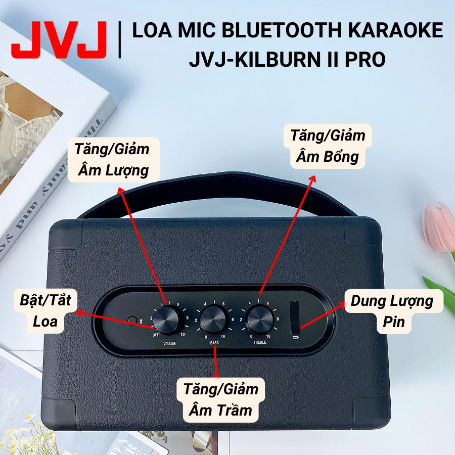 Ảnh Loa Bluetooth Kèm Mic Hát Karaoke JVJ-KilBurn II Pro 2 Mic Công Suất 55W - Bảo Hành Chính Hãng 6Th 2