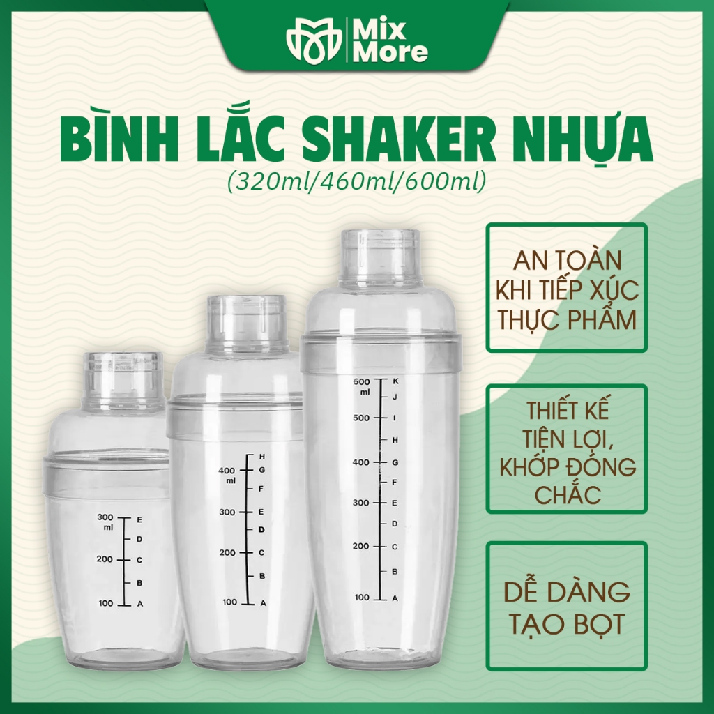 Bình lắc shaker Việt Nhật nhựa chia vạch đen chuyên dùng trong pha chế ...