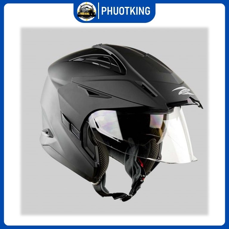 MŨ BẢO HIỂM 3/4 ZEUS 613B 2 KÍNH ĐEN NHÁM TẶNG KÈM MỎ | Shopee Việt Nam