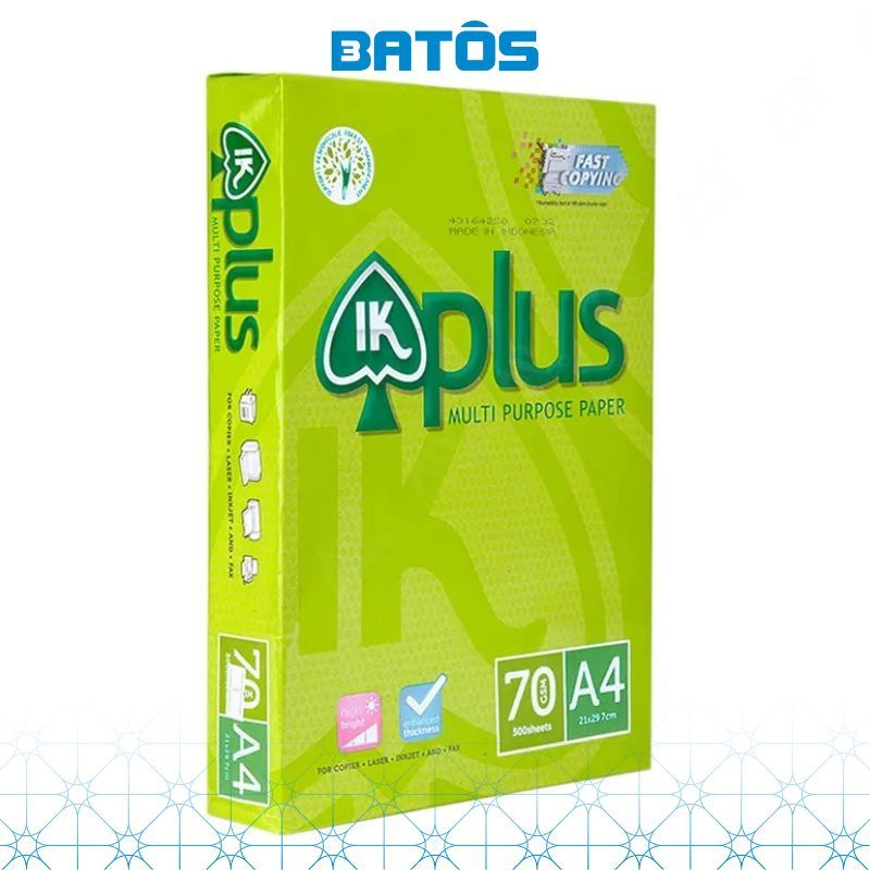 [Có VAT] Thùng Giấy A4 IK Plus 70gsm (5 reams), nhập khẩu từ Indonesia.
