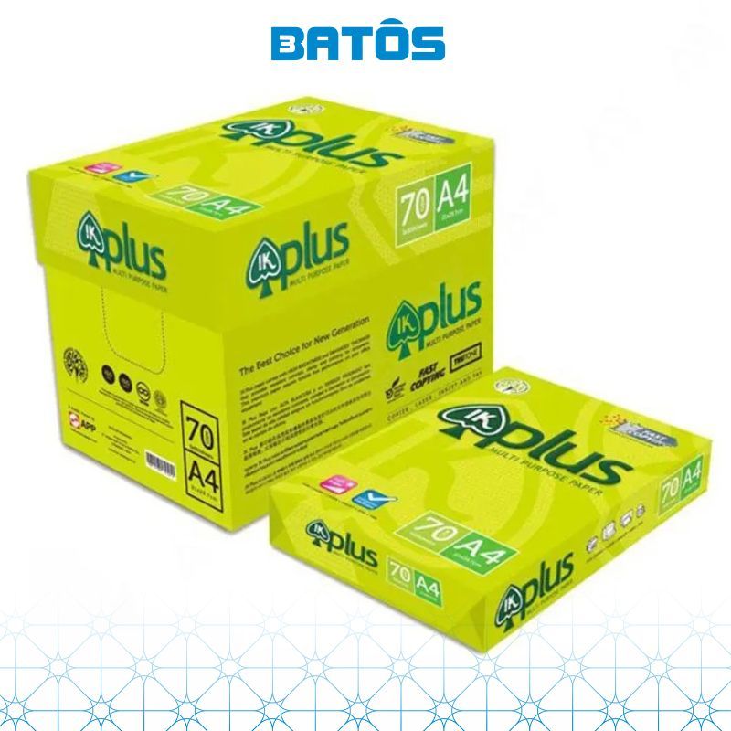 [Có VAT] Thùng Giấy A4 IK Plus 70gsm (5 reams), nhập khẩu từ Indonesia.