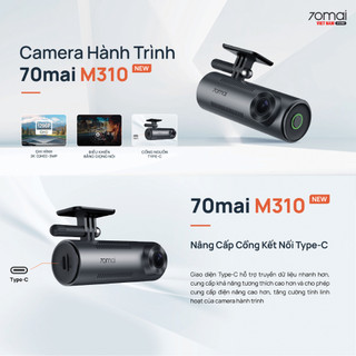 Camera Hành Trình 70mai Dash Cam M310, Bản Quốc Tế, Phát Hiện Va Chạm, Giám Sát Đỗ Xe 24h, Kết Nối Wifi Tiện Lợi, BH 24T