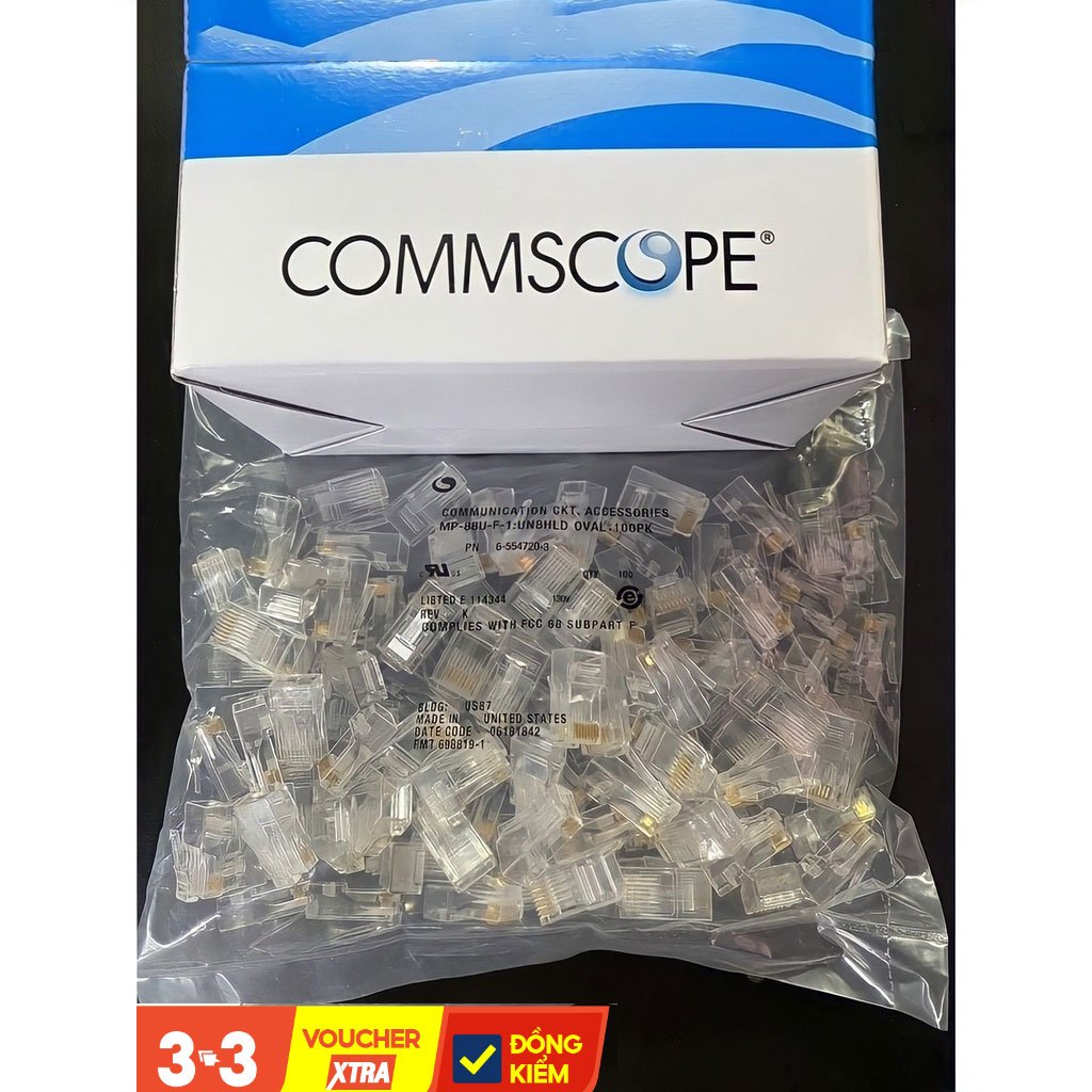 [1 hộp 100 chiếc] Hạt Mạng Cat6, Hạt Mạng Cat5, Hạt Mạng Cat6 Commscope ...