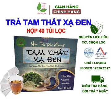 Trà túi lọc tam thất xạ đen (hộp 40 gói) Bảo Khang, trà xạ đen, trà tam thất dạng túi lọc