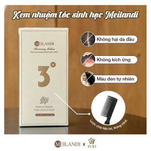 Kem nhuộm phủ sinh học Meilandi hoa trà Nhật Bản - Màu đen số 3 full set 100ml