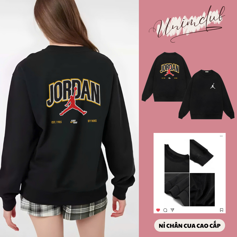 [Nỉ Chân Cua] Áo Sweater Jordan Air Dài Tay Thu Đông Unisex Unim Club Chất Nỉ Chân Cua Premium 350 GSM - SWTJD