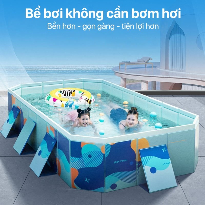 Bể Bơi Cho Bé Tại Nhà Không Cần Bơm Hơi, Bể Bơi Gấp Gọn Tại Nhà Thành Bể Chắc Chắn An Toàn Nhanh Gọn