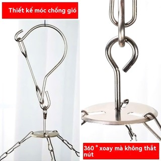 MÓC 24 KẸP INOX TRÒN;  Móc chùm ,móc tròn 24 kẹp phơi quần áo ,phơi đồ inox 304 cao cấp bền đẹp-MA: MOCKEPTRON