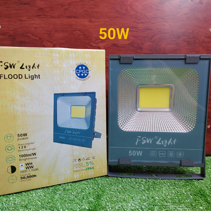 Bộ Đèn Pha LED Cao Cấp FSW 30W 50W 100W Trắng, Vàng