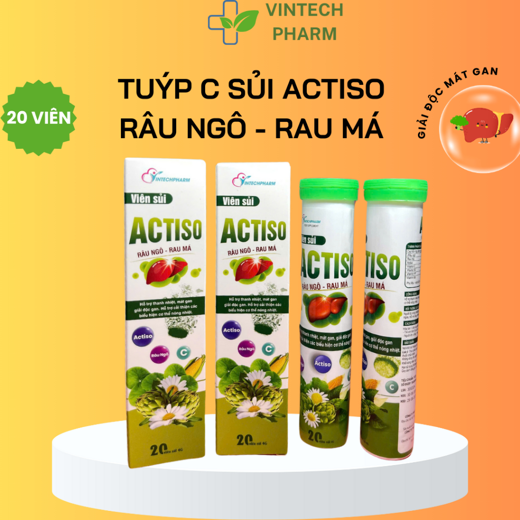 Viên Sủi Smile gold Actiso Rau Má Bổ Hỗ Trợ Thanh Nhiệt Mát Gan - Hộp ...
