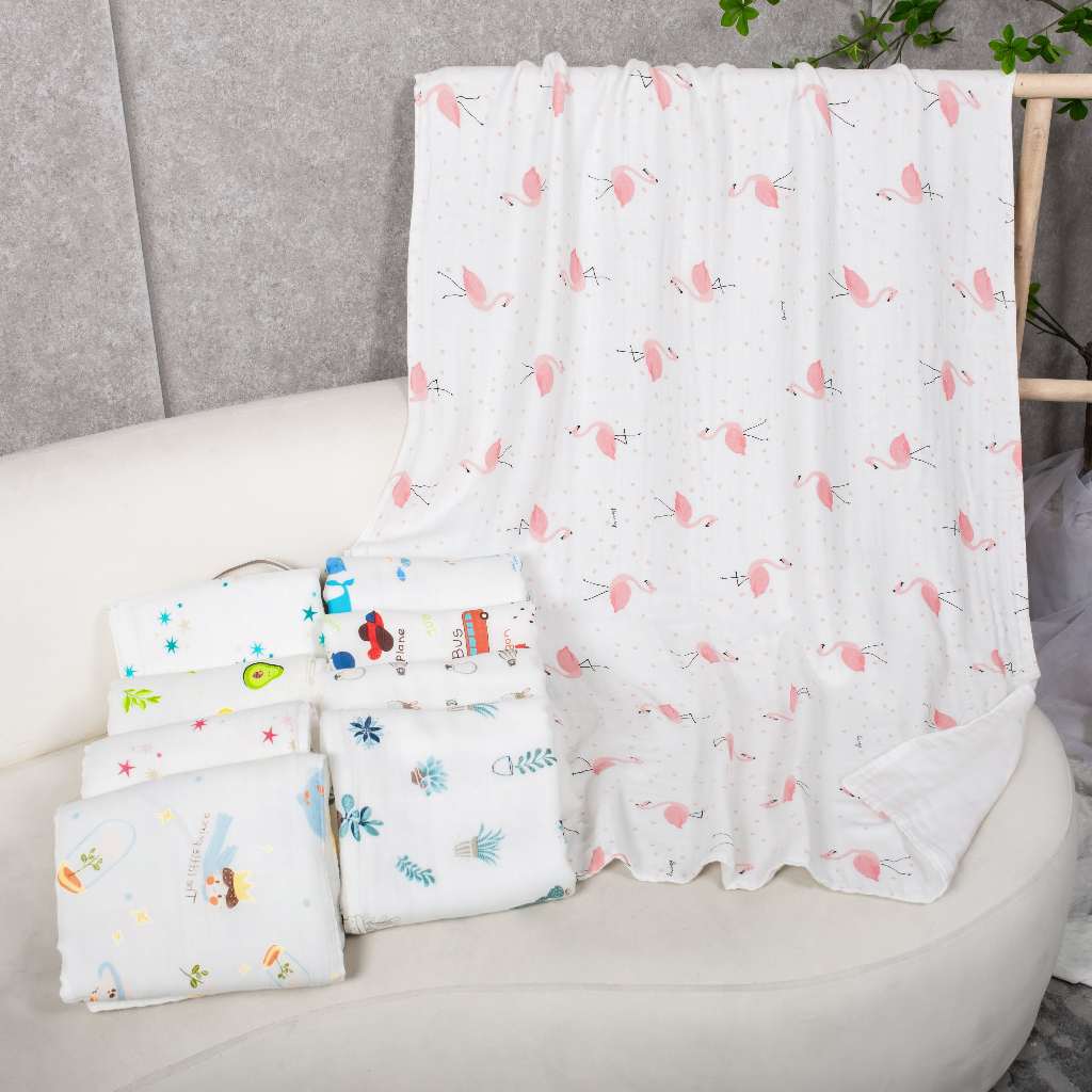 Ảnh Khăn Tắm Dày, Chăn Đắp 6 Lớp BONNY Mềm Mịn Thoáng Khí Cho Bé (KT:90X120Cm) 2