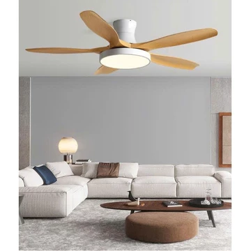 Quạt trần đèn cổ ngắn cho trần thấp,Quạt trần cánh 5 cánh nhựa LED XANH cho chung cư tập thể mẫu mới hiện đại