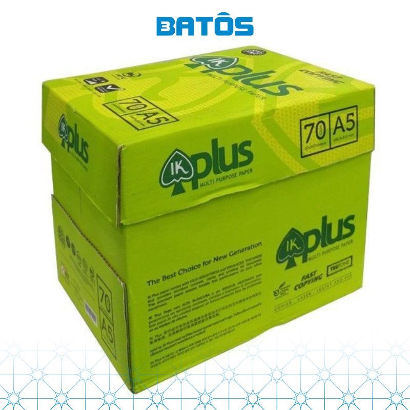 [Có VAT] Thùng Giấy A5 IK Plus 70gsm (10 reams), nhập khẩu từ Indonesia.