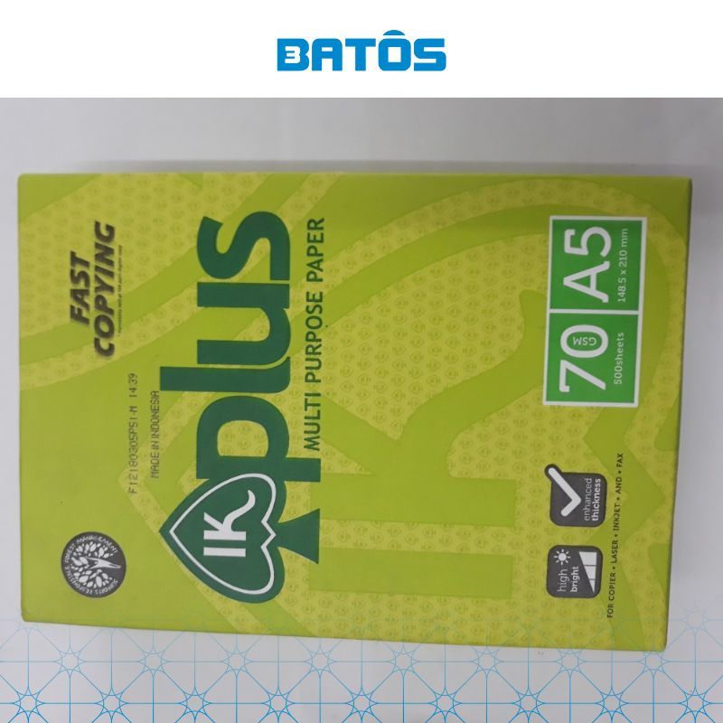 [Có VAT] Thùng Giấy A5 IK Plus 70gsm (10 reams), nhập khẩu từ Indonesia.