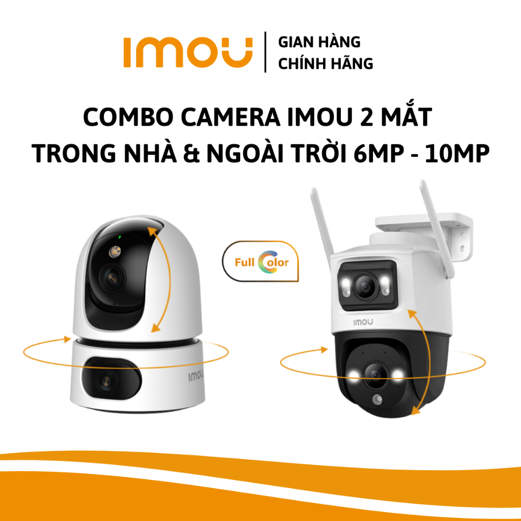 Camera IMOU Trong Nhà Ngoài Trời 2 Mắt 6MP 10MP Xoay 360 Xem 2 Hướng ...