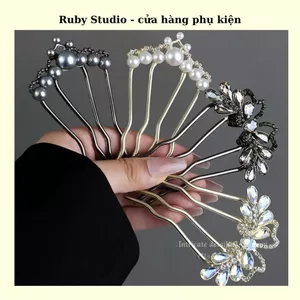 Trâm Cài Tóc Lược Đính Đá, Ngọc Chai Nhiều Loại.