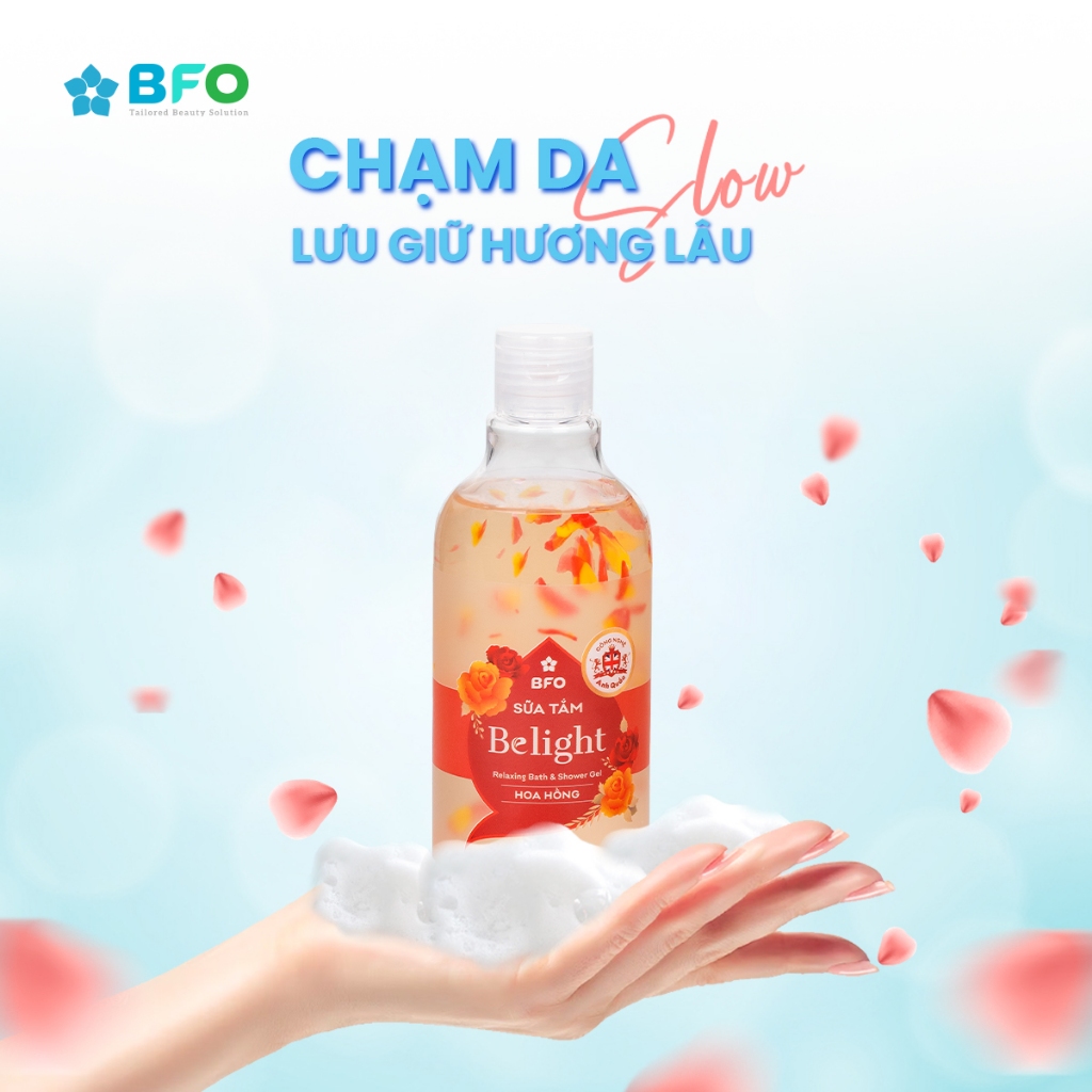 Ảnh Sữa Tắm Cánh Hoa Tinh Dầu Dưỡng Trắng Da Mịn Màng Lưu Hương Quyến Rũ Belight 330ml 3