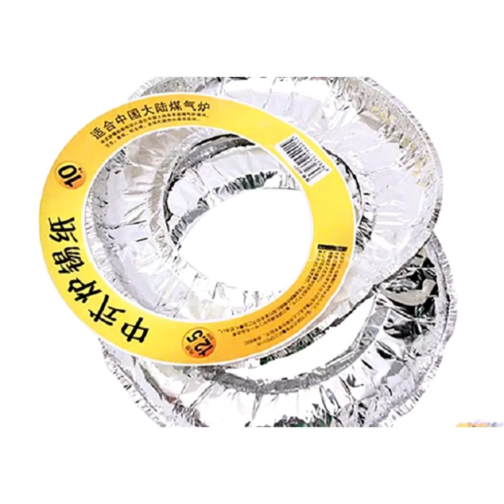 GIẤY BẠC LÓT BẾP HÌNH TRÒN,  Set 10 tấm lót bếp ga bằng giấy bạc hình tròn 23cm dễ dàng vệ sinh bếp- GIAYBAC