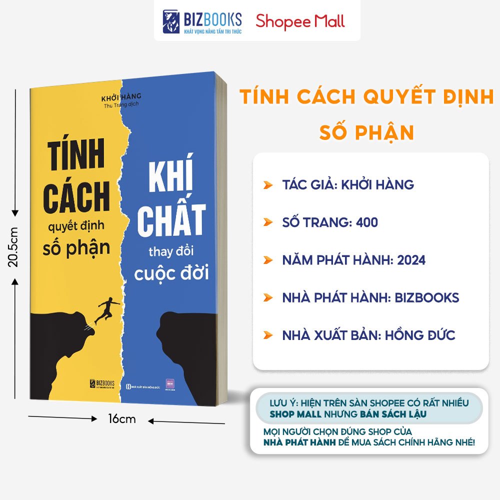 Sách - Tính Cách Quyết Định Số Phận, Khí Chất Thay Đổi Cuộc Đời - Bizbooks