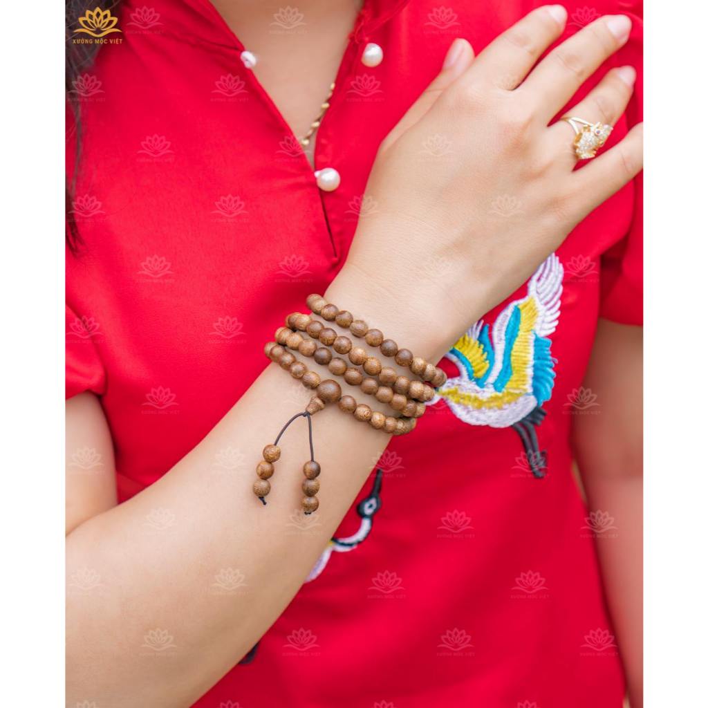 Ảnh Vòng tay trầm hương chuỗi tràng 108 hạt trầm tóc vườn mang bình an may mắn - Xưởng Mộc Việt 4