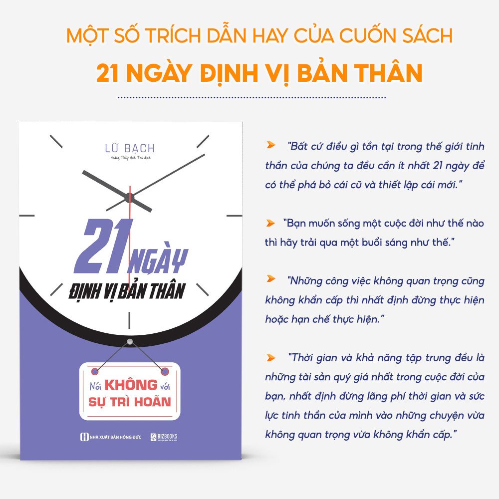 Sách 21 Ngày Định Vị Bản Thân: Nói Không Với Sự Trì Hoãn - Bizbooks