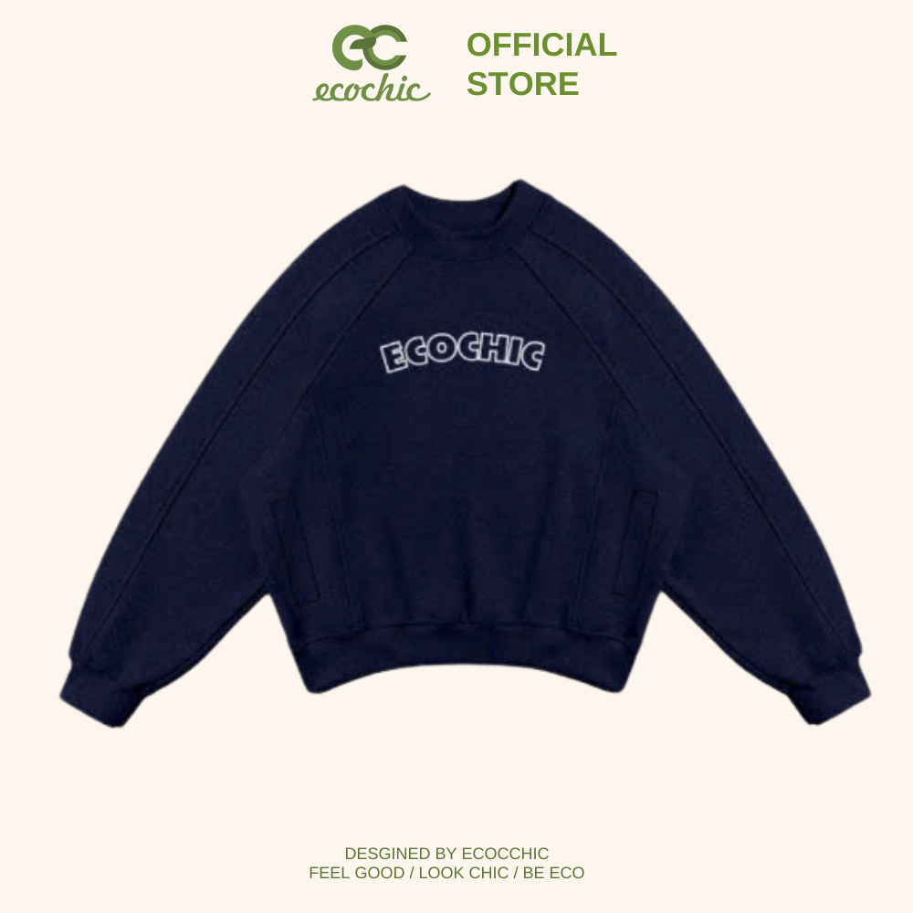 (LINK SALE) Áo Nỉ Sweater ECOCHIC Lót Da Cá Set Bộ Dài Nam Nữ Unisex Dày Cao Cấp Chính Hãng Preminum Cotton B101