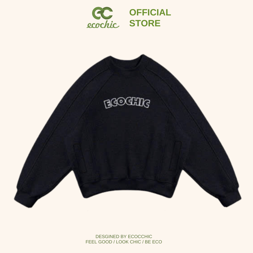 (LINK SALE) Áo Nỉ Sweater ECOCHIC Lót Da Cá Set Bộ Dài Nam Nữ Unisex Dày Cao Cấp Chính Hãng Preminum Cotton B101