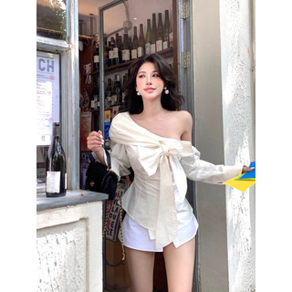 Le rouge | Áo sơ mi Airi lệch vai buộc nơ 🎀