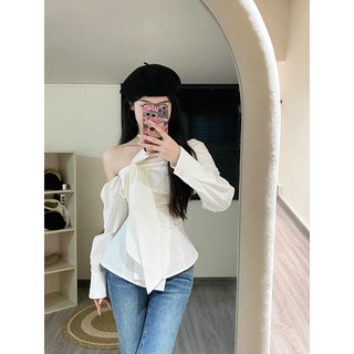 Le rouge | Áo sơ mi Airi lệch vai buộc nơ 🎀