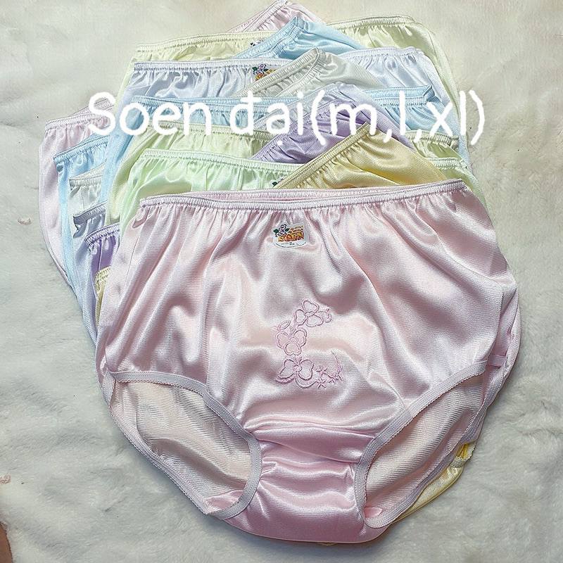 Set 6 Quần lót bà già soen, quần lót nữ trung tuổi vải lụa mát lạnh